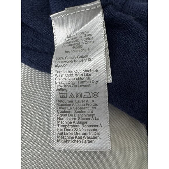 J.Crew Navy Ruffle Neck Sweater XL Button Detail Preppy Romantic Fall Layer - Picture 4 of 8